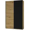 Image de Armoire à portes coulissantes Pol Power Fast, aggloméré, film décoratif Artisan chêne/noir, 125 x 196 x 38 cm