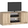 Image de Meuble TV 120 cm en Chêne Sonoma avec rangement et espace pour équipement audio