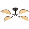 Image de Plafonnier GOMEZ noir et marron 4xE14x10W osier / rotin / paille dim. : 20x87x87 cm IP20 Emibig