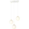 Image de Lustre Emibig 3xE14 10W ROYAL 3 abat-jour en verre blanc 1244/3