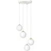 Image de Lustre Emibig 4xE14 10W ROYAL 4 abat-jour en verre blanc 1244/4