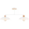 Image de Plafonnier scandinave blanc avec éléments en bois KOBE 2xE27 15W Emibig