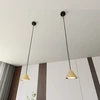 Image de Lampe pendante noire petit abat-jour conique or réglable ELIT 1xGX53 12W Emibig