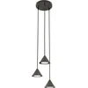Image de Suspension noire ronde à 3 petits abat-jours coniques, réglable, ELIT 3xGX53 10W Emibig