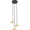 Image de Suspension noire ronde avec 3 petits abat-jours coniques dorés, réglable, ELIT 3xGX53 10W Emibig