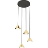 Image de Suspension noire ronde avec 4 petits abat-jours coniques dorés, réglable, ELIT 4xGX53 10W Emibig
