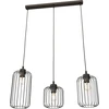 Image de Suspension industrielle noire à 3 lampes, abat-jours ovales en fil de fer, réglable, VANDER 3xE27 15W Emibig