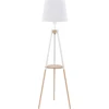 Image de Lampadaire 156cm Marron avec abat-jour blanc 1xE27 VAIO
