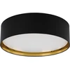 Image de Plafonnier rond BILBAO blanc, noir et doré, 4xE27x40W, tissu, dimensions : 17x60x60 cm, IP20, TK-Lighting