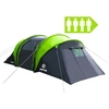 Image de Tente familiale PEME Bojan pour 4 personnes - Tente tunnel - Imperméable 4000 mm - 2 cabines de couchage face à face - Grand auvent - Tente de festival - Tente de camping en plein air