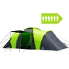 Image de Tente familiale PEME Bojan 6 personnes, tente tunnel, imperméable (4 000 mm), grand auvent, hauteur sous plafond, moustiquaire, tente de camping, tente de festival, Vis-à-Vis, vert