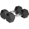 Image de Haltères Hexagonales En Fonte Revêtues De Caoutchouc Hex 2x8kg Rebel, Ensemble Hexagonal 16kg Solide