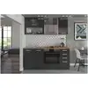 Image de Cuisine Complète 180 Cm Avec Meuble Four   6 Éléments   Panneaux Mélaminés   Coloris Gris Béton   Chants Pvc 2 Mm
