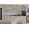 Image de LASSEN Cuisine complète 300 cm avec four demi-colonne et hotte aspirante - Chêne Sonoma
