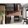 Image de Cuisine complète - 5 éléments + armoire four - mélaminéReproduction chêne lancelot et gris matera