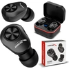 Image de TWS Ecouteurs Bluetooth intra-auriculaires avec station de charge et microphone intégré Technologie tactile Ecouteurs sans fil True Wireless Stereo BT5.1 Boîtier de charge avec écran Noir