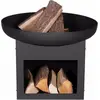 Image de Brasero de jardin FATAPERA 60 cm en acier avec range bois