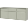 Image de Selsey Evo - Buffet 3 portes suspendues avec 3 tiroirs, vert sauge, 154 cm