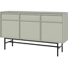 Image de Selsey Evo - Buffet 3 portes avec 3 tiroirs, vert sauge avec structure métallique, 154 cm