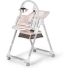 Image de Kinderkraft LASTREE 2 in 1 - Chaise longue et chaise haute pour bébé - réglable - pliable - avec arceau de jeu et roulettes - de la naissance à 3 ans - rose