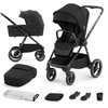 Image de Kinderkraft NEA - Poussette combinée 2-en-1 - jusqu'à 22 kg - grande nacelle - capote imperméable UPF50+ - grands pneus - conduite d'une seule main - Noir