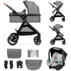 Image de Kinderkraft Poussette 3en1 Esme / Poussette combinée, Kinderkraft:Moonlight Grey