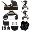 Image de Kinderkraft Poussette 3en1 Esme / Poussette combinée, Kinderkraft:Pure Black