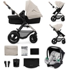 Image de Kinderkraft MOOV 2 AIR Poussette 3 en 1 - Roues gonflables - Siège 2 en 1 - Inclus MINK PRO i-Size - Jusqu'à 27 kg - Capote UPF50+ - Gris
