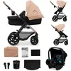 Image de KINDERKRAFT Poussette combinée Moov 2 3in1 Sand Beige - roues en mousse