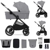 Image de Kinderkraft NEA 2 - Poussette 2 en 1 - jusqu'à 27 kg - nacelle & buggy - roues increvables - capote imperméable UPF50+ - pliable maniable - Gris