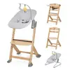 Image de Kinderkraft Chaise haute ENOCK avec transat CALMEE gris