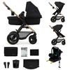 Image de Kinderkraft MOOV 2 AIR - Poussette 4 en 1 - Baignoire bébé, poussette et MINK PRO i-Size - Roues gonflables - Capote UPF50+ - Jusqu'à 27 kg - Zwart