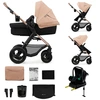 Image de Kinderkraft MOOV 2 AIR - Poussette 4 en 1 - Baignoire bébé, poussette et MINK PRO i-Size - Roues gonflables - Capote UPF50+ - Jusqu'à 27 kg - Beige
