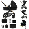 Image de Kinderkraft MOOV 2 - Poussette 4 en 1 - Avec baignoire bébé, poussette et siège enfant MINK PRO i-Size - Grandes roues increvables - UPF50+ - Jusqu'à 27 kg - Zwart