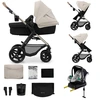 Image de Kinderkraft MOOV 2 - Poussette 4 en 1 - Avec baignoire bébé, poussette et siège enfant MINK PRO i-Size - Grandes roues increvables - UPF50+ - Jusqu'à 27 kg - Gris