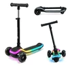 Image de Kinderkraft RAKET - Trottinette - 3 roues - Plateforme LED & Roues RGB - Réglable en hauteur - Pliable - A partir de 2 ans - Jusqu'à 50 kg - Noir