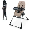 Image de Chaise haute Kinderkraft BINCI - Pliable, ultralégère (5 kg), plateau réglable sur 3 positions avec porte-gobelet, harnais 5 points, beige