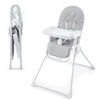 Image de Chaise haute Kinderkraft BINCI - Pliable, ultralégère (5 kg), plateau réglable sur 3 positions avec porte-gobelet, harnais 5 points, gris clair