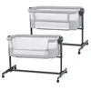 Image de Kinderkraft Nestee Up 2 Berceau De Co-sommeil 2 En 1, 5 Niveaux De Hauteur, 4 Roues, Avec Matelas, Gris Clair