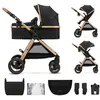 Image de Poussette Kinderkraft ESME 2-en-1 jusqu'à 25 kg, système de voyage avec adaptateurs, grandes roues en TPE à suspension, livrée avec tous les accessoires, pliable et compacte, noir