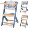 Image de Kinderkraft ENOCK Chaise haute 3 en 1 avec coussin - Réglable - De 6 mois à 10 ans - Harnais 3 points - Plateau amovible - Nordic Breeze