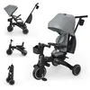 Image de Kinderkraft JAZZ 3   tricycle pliable avec fonction poussette, 6 modes, siège pivotant, position semi-allongée, jusqu'à 25 kg, mode draisienne, gris