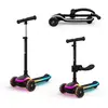 Image de Kinderkraft RAKET UP   Trottinette 2-en-1 avec siège, roues LED et RGB, réglable en hauteur, pliable, trottinette pour enfants, noir