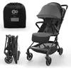 Image de Poussette cabine Kinderkraft NEBO ultra-légère, mécanisme de pliage à une main, dimensions bagage à main : 51 × 43 × 21 cm, bandoulière + sac de transport, gris