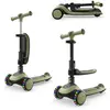 Image de Kinderkraft HALLEY 2   Trottinette d'équilibre 2-en-1 avec siège (25 33 cm), réglable en hauteur, roues à LED, pliable, 4 positions de guidon, vert