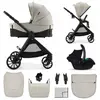 Image de Poussette 3-en-1 Kinderkraft VESTO 2 avec nacelle, siège auto MINK PRO 2, siège sport réversible, système de voyage, beige