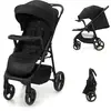Image de Poussette Kinderkraft TRIG 3 avec tablette pour enfant, jusqu'à 25 kg, système CLICK&FOLD, roues anti-crevaison, large siège, capote, panier, noir