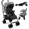 Image de Poussette Kinderkraft SIESTA 2, légère (7,9 kg), jusqu'à 22 kg, pliable, dossier réglable, harnais à 5 points, fenêtre « peekaboo », gris