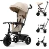 Image de Tricycle Kinderkraft FREEWAY 2 avec poignée de poussée, siège pivotant à 360°, harnais à 3 points, AIR COMFORT SYSTEM, de 9 mois à 5 ans, beige