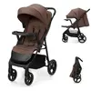Image de Poussette Kinderkraft TRIG 3 avec tablette pour enfant, jusqu'à 25 kg, système CLICK&FOLD, roues anti-crevaison, grand siège, capote, panier, marron